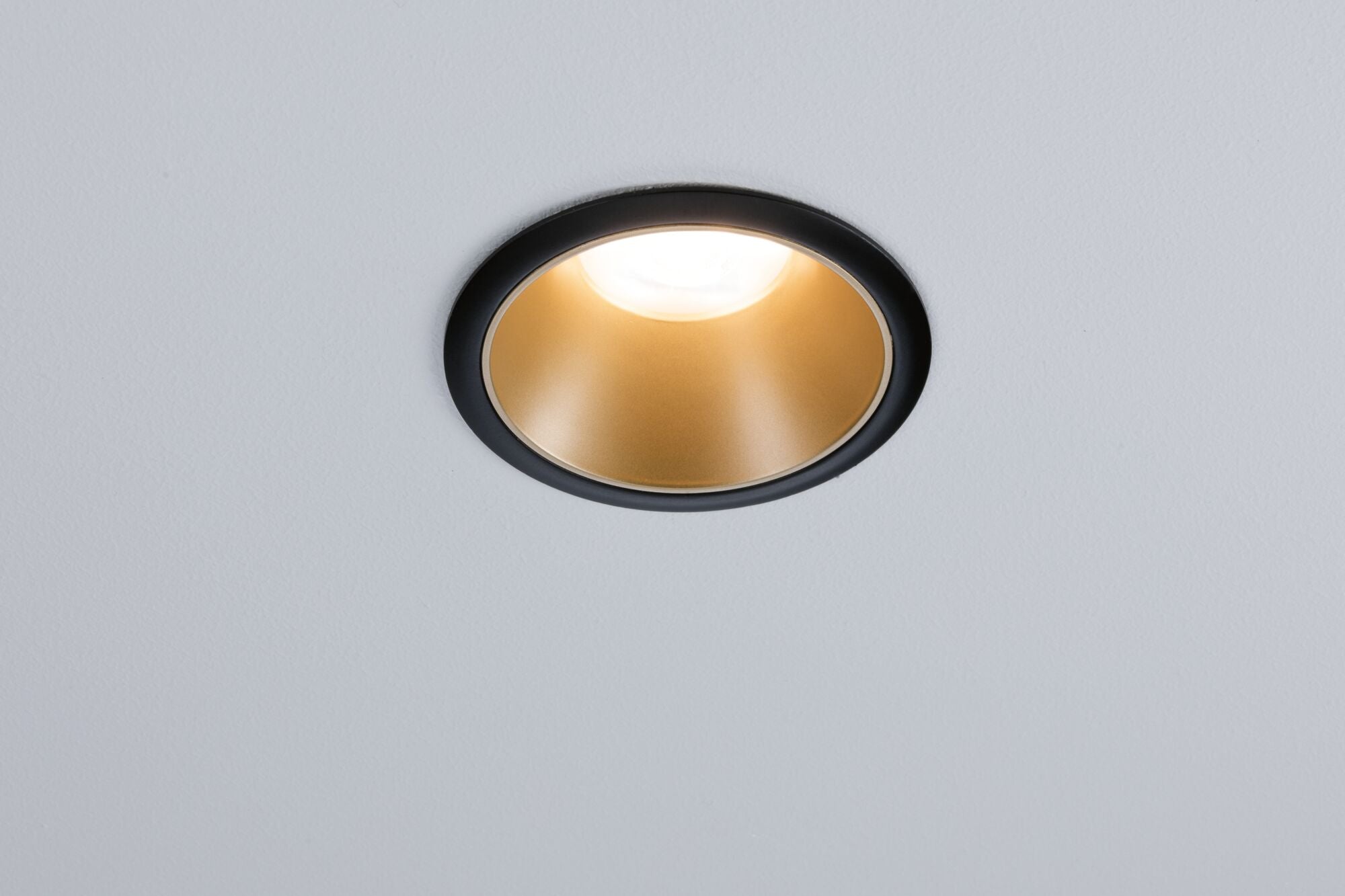 Einbauleuchte Cole rund 88mm GU10 max. 10W 230V dimmbar Schwarz/Gold matt - Paulmann - 93395