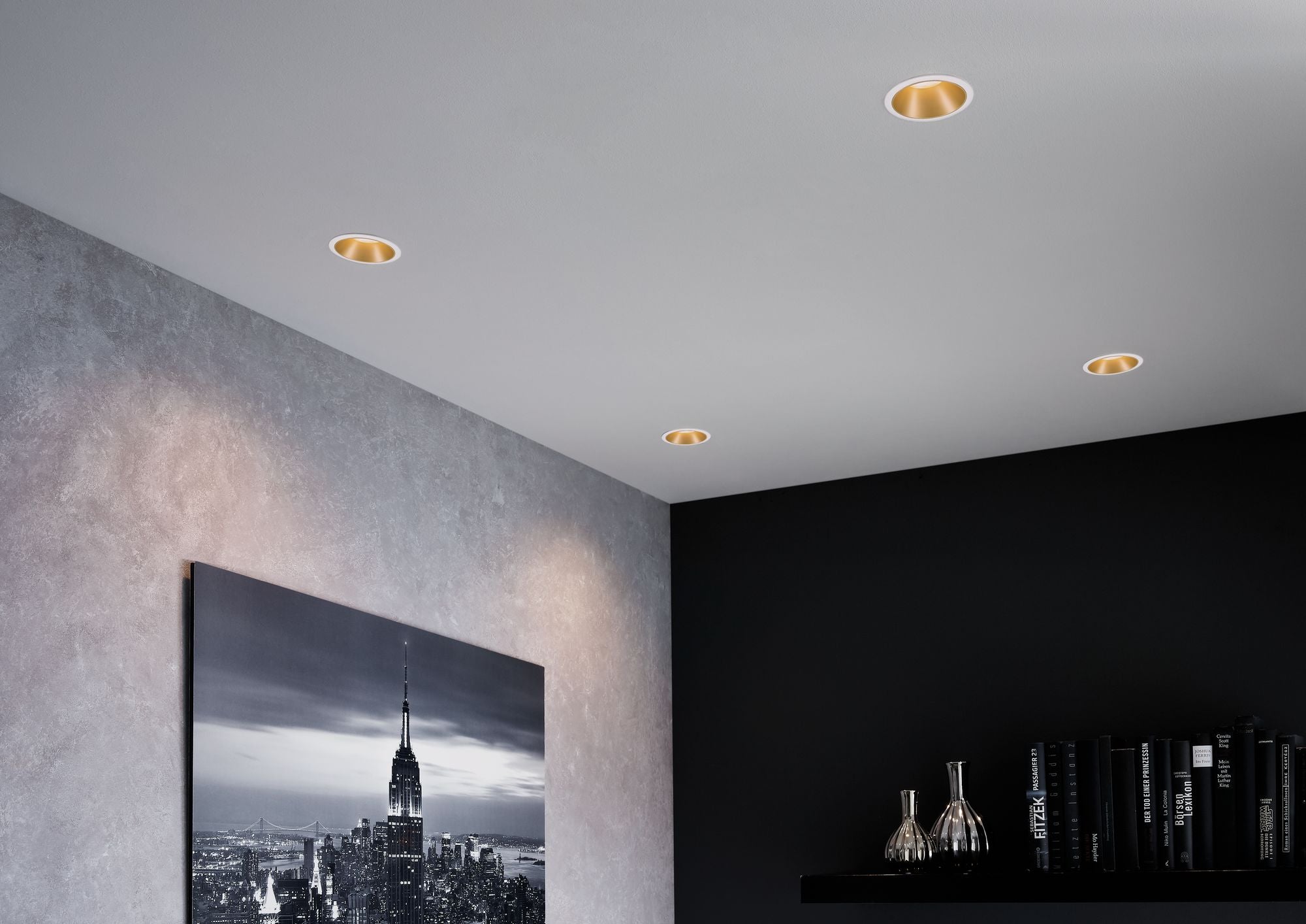 Einbauleuchte Cole rund 88mm GU10 max. 10W 230V dimmbar Weiß/Gold matt - Paulmann - 93396
