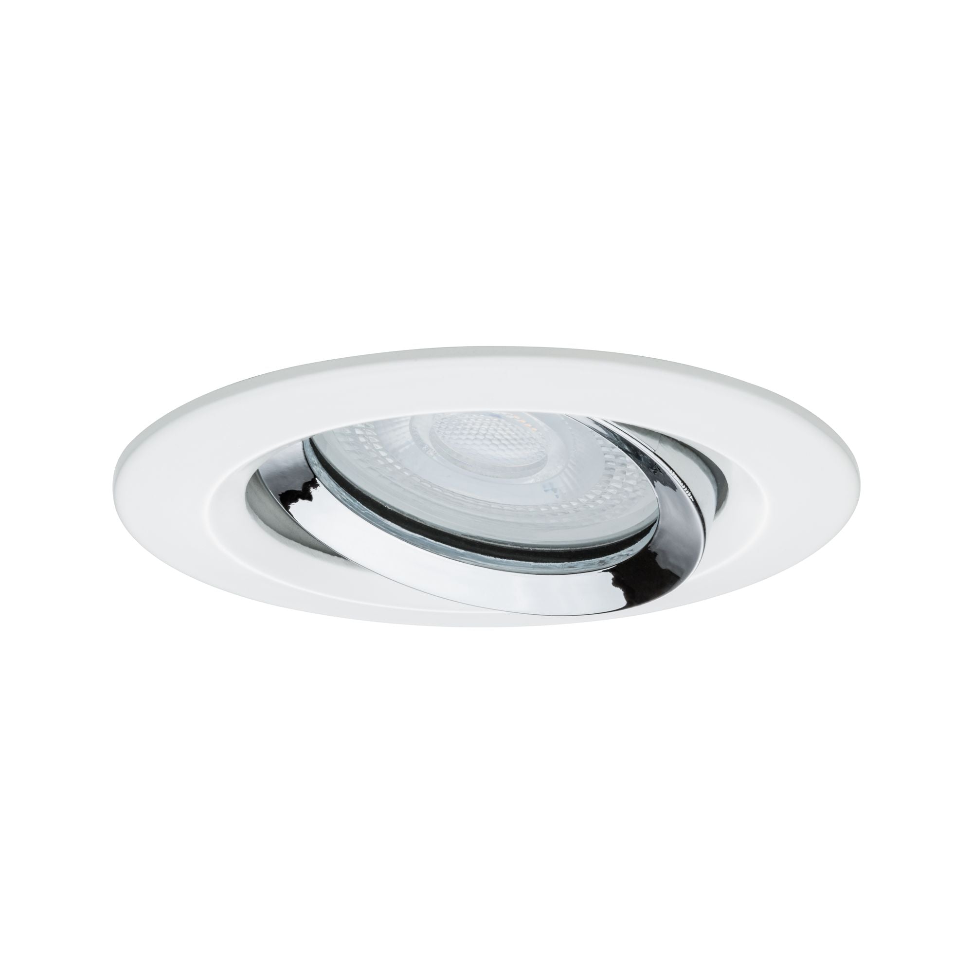 Einbauleuchte Nova Plus schwenkbar IP65 rund 93mm 30° GU5,3 / GU10 max. 35W 230/12V dimmbar Weiß matt/Chrom - Paulmann - 93663