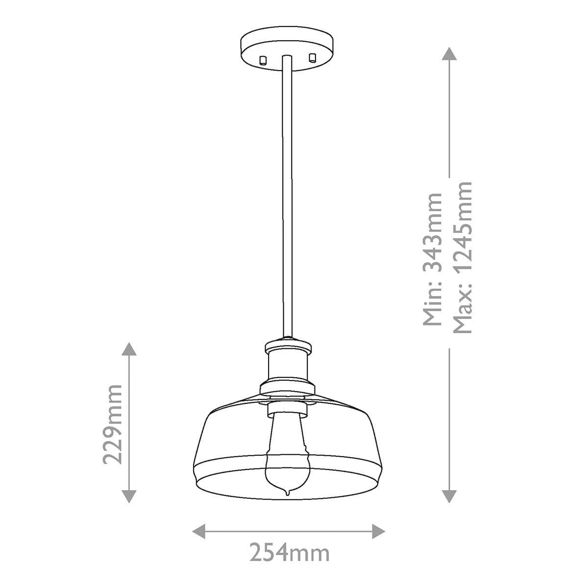 Elstead Lighting Notting Hill Suspension 1 lumière en verre