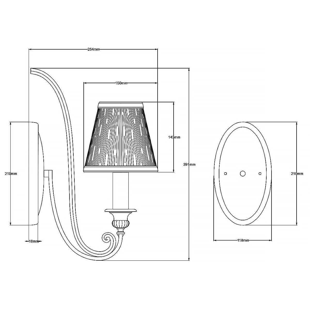 Abbey 1-flammige Wandleuchte - Silbersand - Elsteadlighting - leuchtengrosshandel24