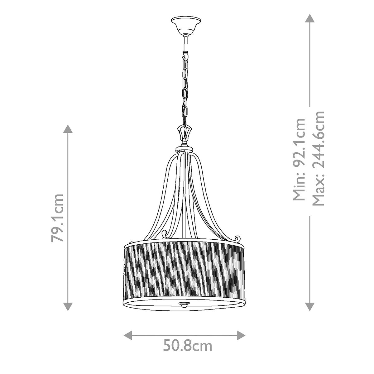 Abbey 3-flammige Pendelleuchte - Silbersand - Elsteadlighting - leuchtengrosshandel24