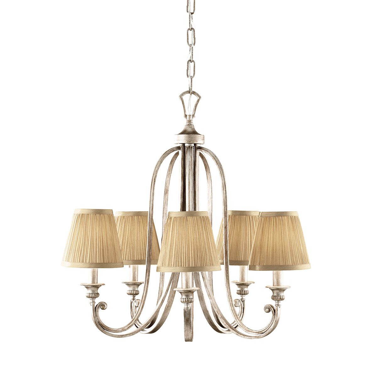 Abbey Kronleuchter mit 5 Lichtern, Silbersand - Elsteadlighting - leuchtengrosshandel24