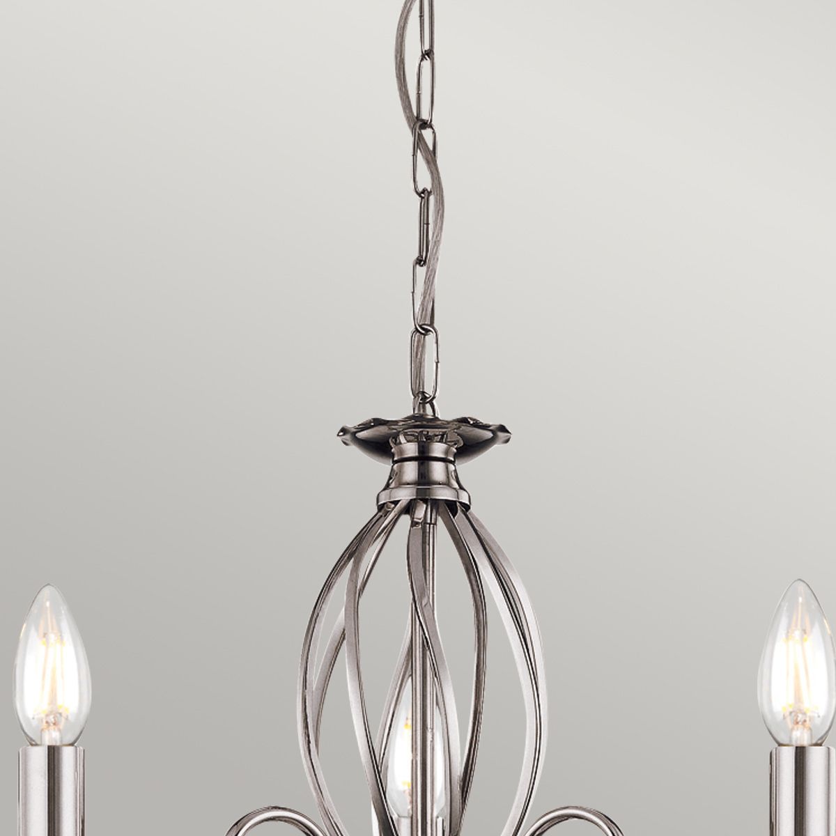 Ägäischer Kronleuchter mit 3 Lichtern, poliertes Nickel - Elsteadlighting - leuchtengrosshandel24