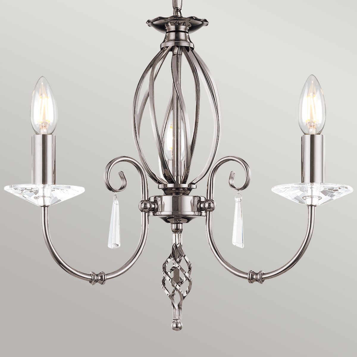Ägäischer Kronleuchter mit 5 Lichtern, poliertes Nickel - Elsteadlighting - leuchtengrosshandel24