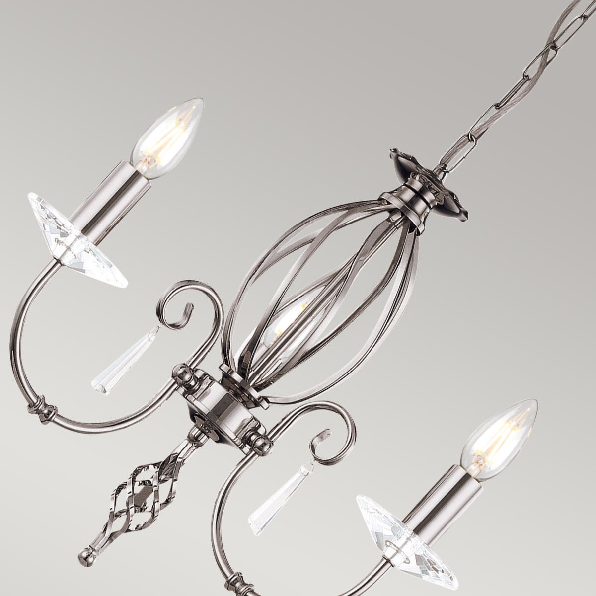 Ägäischer Kronleuchter mit 5 Lichtern, poliertes Nickel - Elsteadlighting - leuchtengrosshandel24