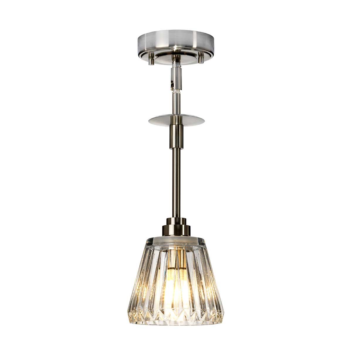 Agatha 1-flammige Pendelleuchte - Gebürstetes Nickel - Elsteadlighting - leuchtengrosshandel24