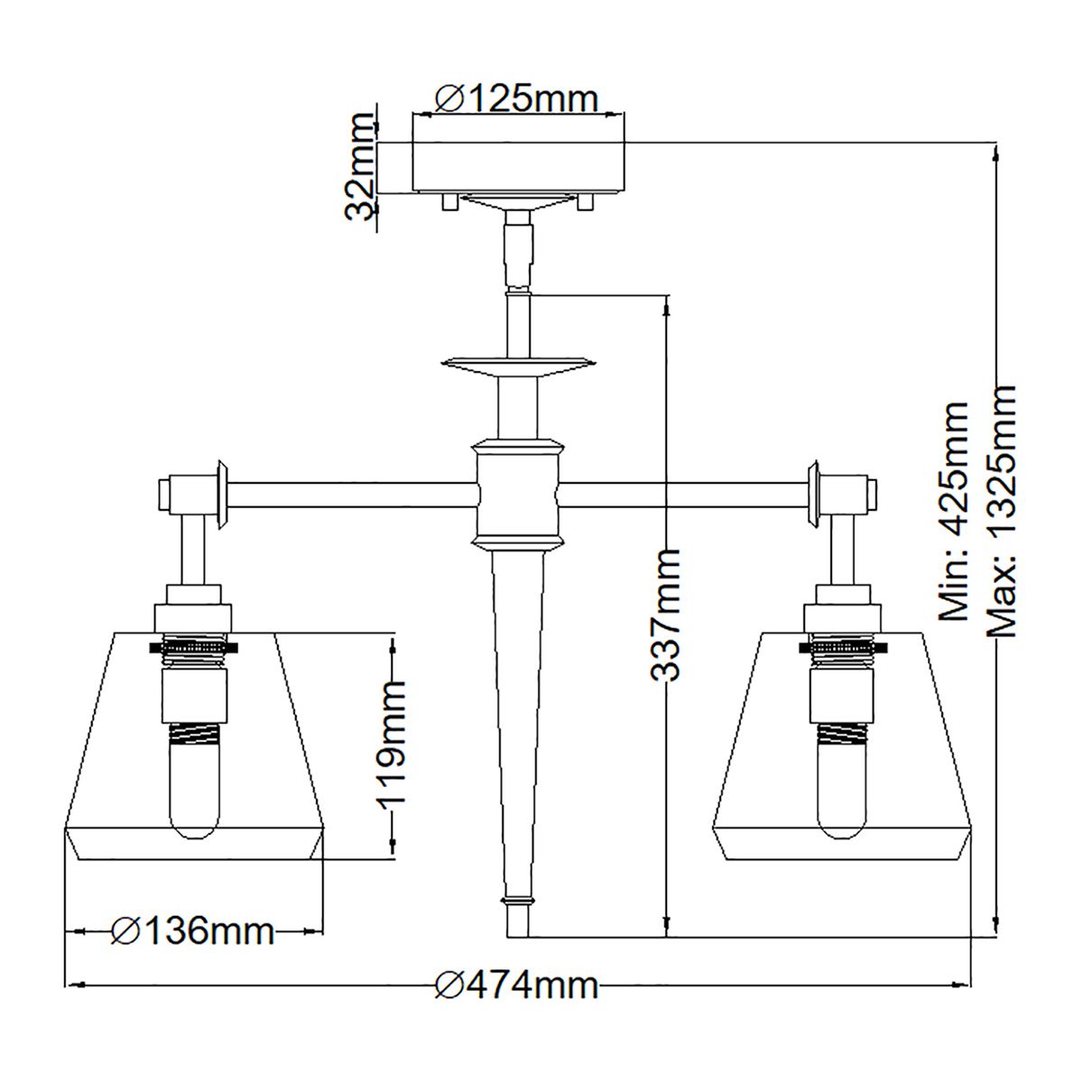 Agatha 3-flammige Pendelleuchte - Poliertes Chrom - Elsteadlighting - leuchtengrosshandel24