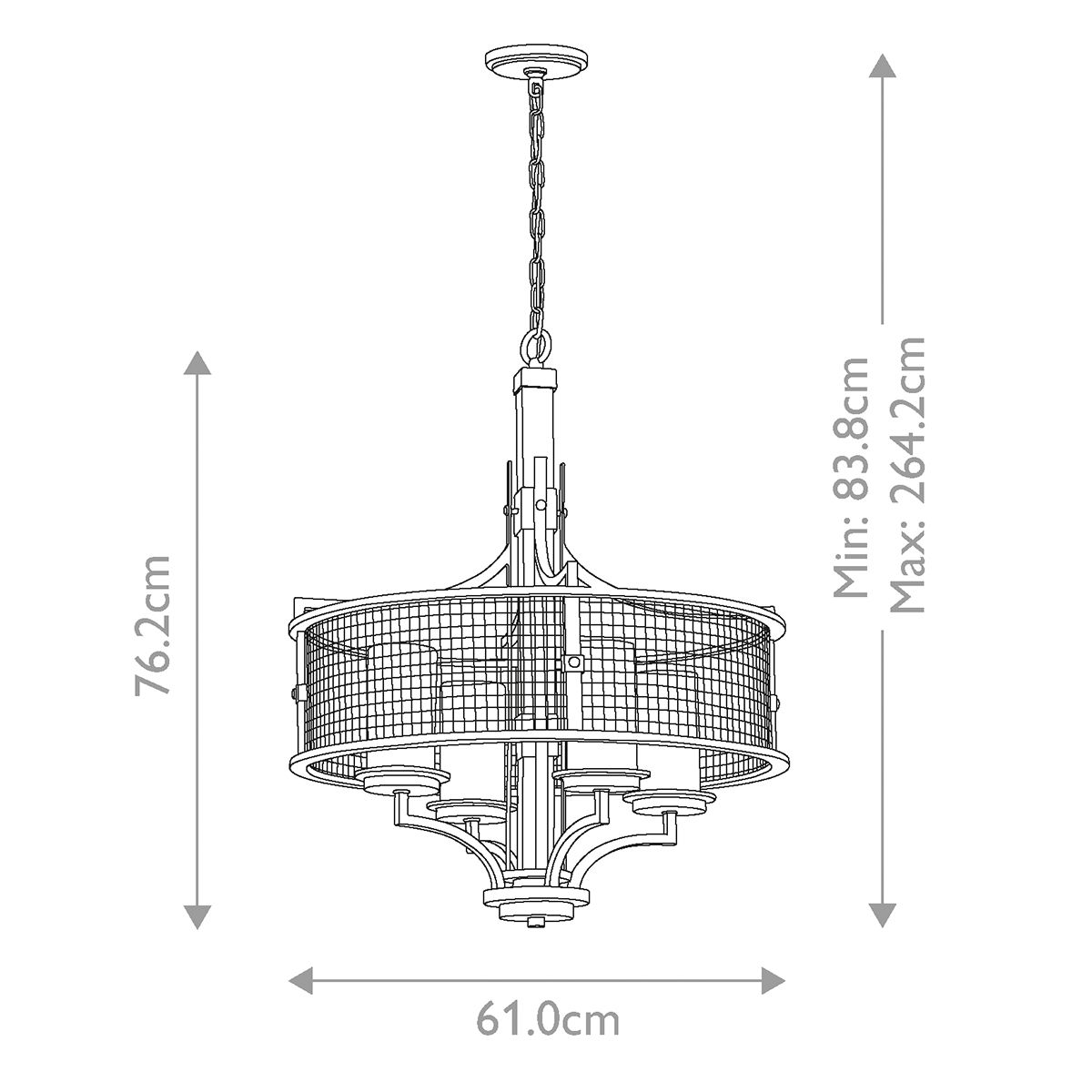Ahrendale Kronleuchter mit 4 Lichtern – Ambosseisen - Elsteadlighting - leuchtengrosshandel24