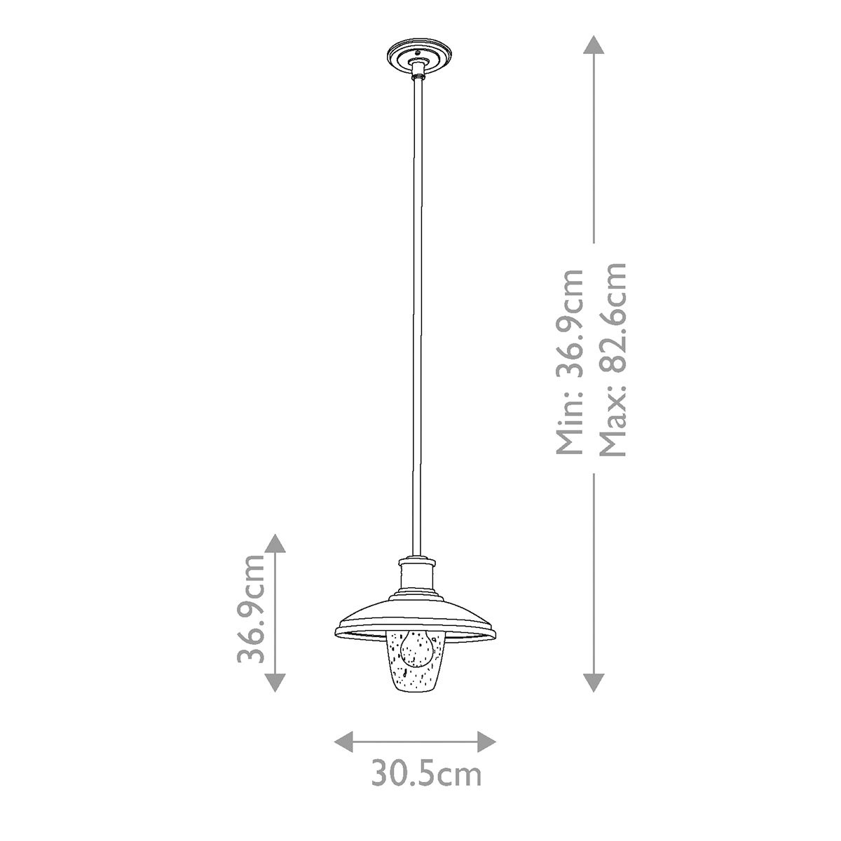 Allenbury 1 - flammige Pendelleuchte für den Außenbereich, Strukturschwarz - Elsteadlighting - KL - ALLENBURY - P - M - BKT