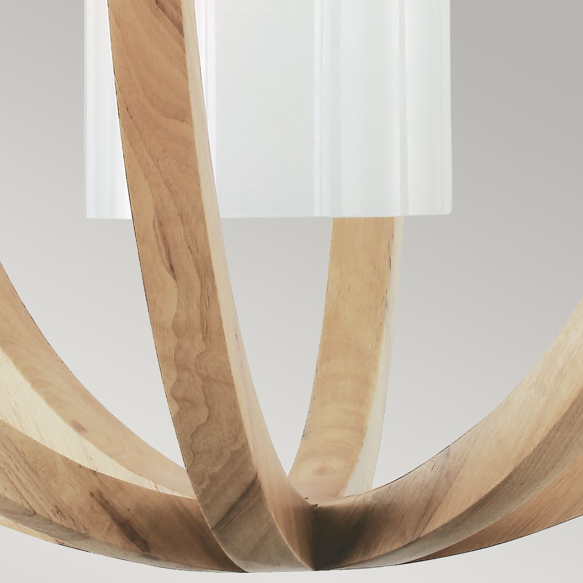 Allier 1-flammige Pendelleuchte, groß, helles Holz/gebürsteter Stahl - Elsteadlighting - leuchtengrosshandel24