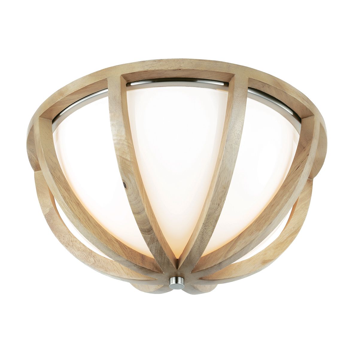Allier 2 Light Flush - Helles Holz/Gebürsteter Stahl - Elsteadlighting - leuchtengrosshandel24