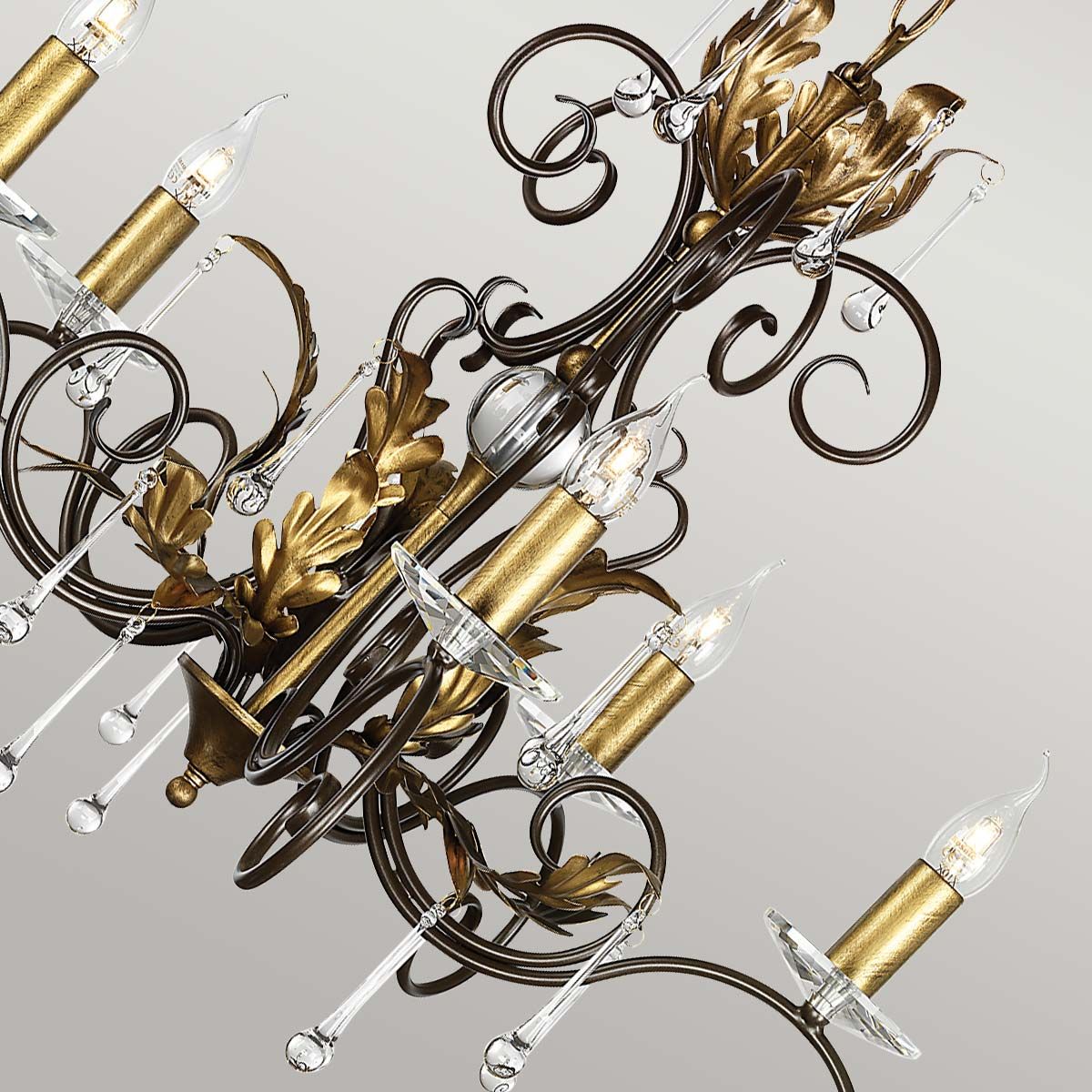 Amarilli 5-flammiger Kronleuchter - Bronze mit goldener Patina - Elsteadlighting - leuchtengrosshandel24
