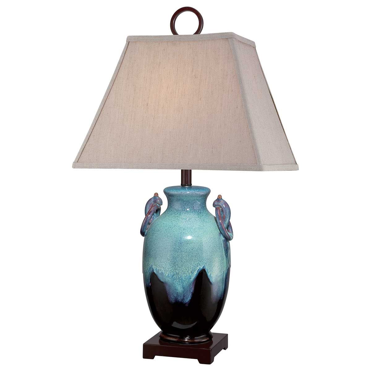 Amphora 1-flammige Tischlampe - Türkis glasiert - Elsteadlighting - leuchtengrosshandel24