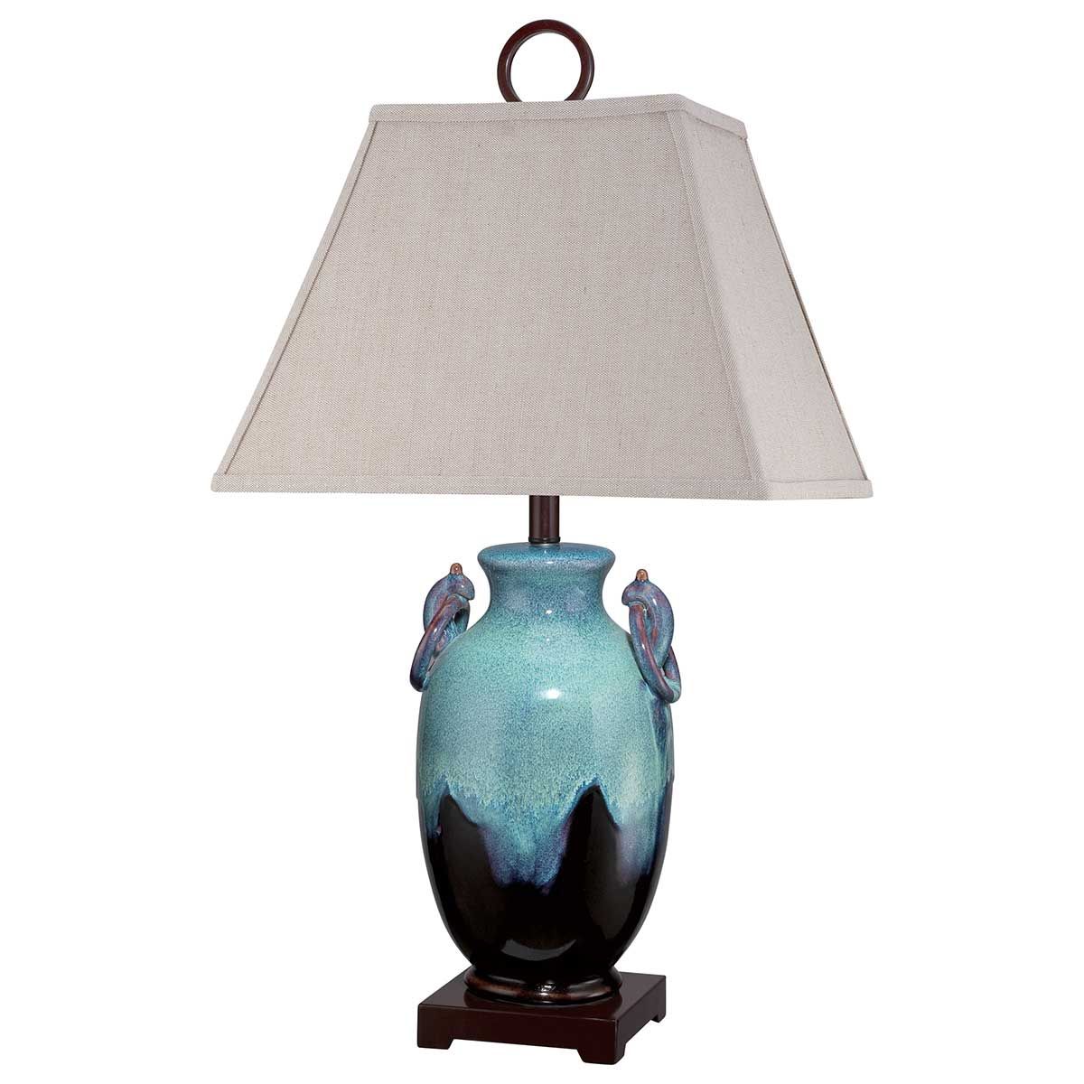 Amphora 1-flammige Tischlampe - Türkis glasiert - Elsteadlighting - leuchtengrosshandel24