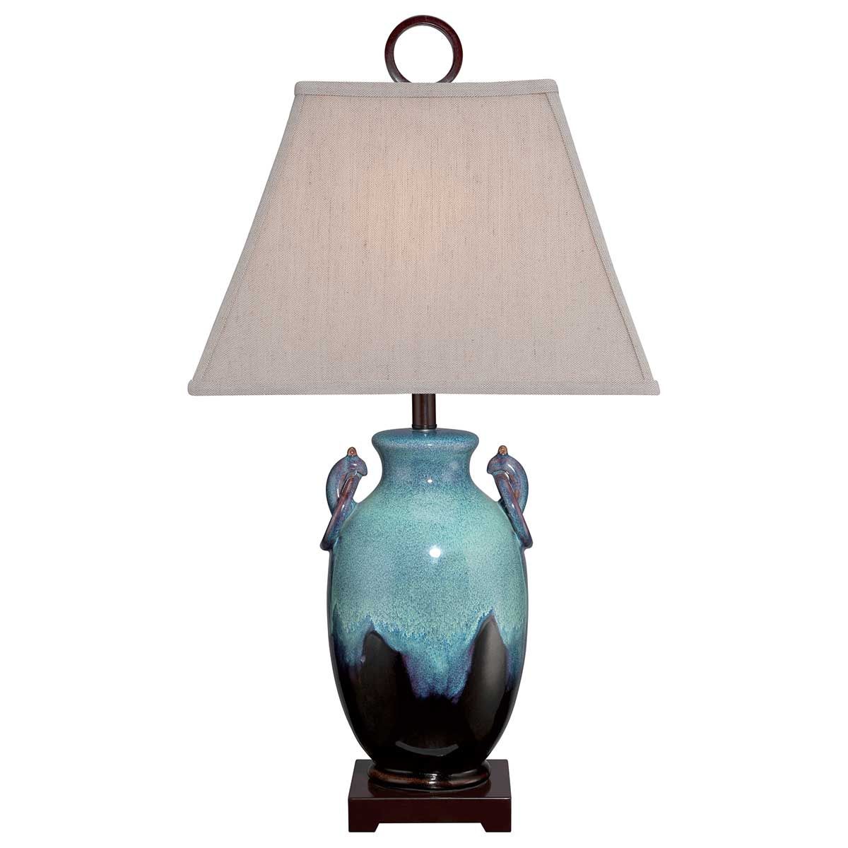 Amphora 1-flammige Tischlampe - Türkis glasiert - Elsteadlighting - leuchtengrosshandel24