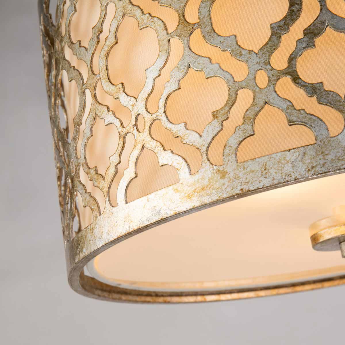 Arabella 2-flammige Deckenleuchte - Antik-Gold, Elfenbeinfarbener Schirm - Elsteadlighting - leuchtengrosshandel24