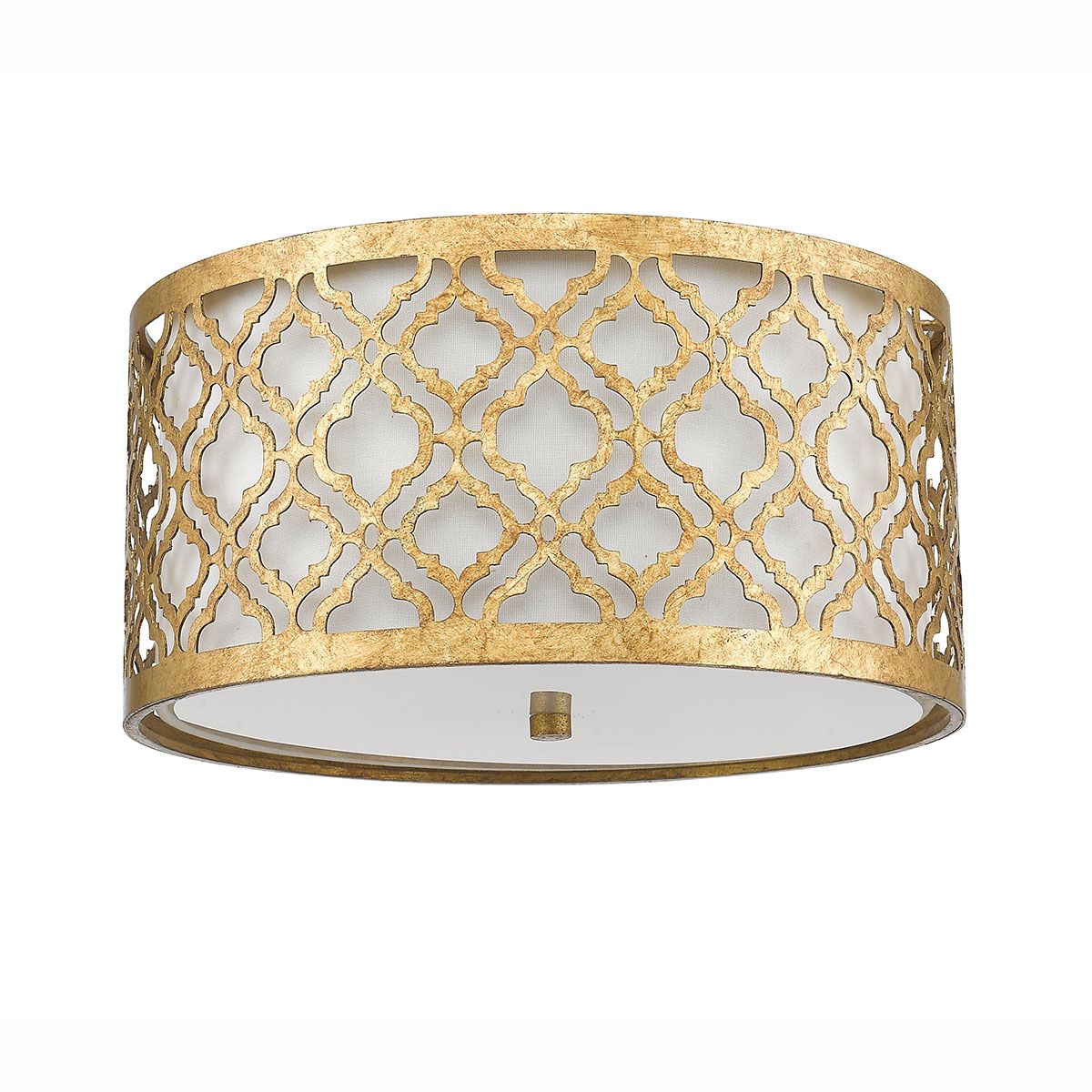 Arabella 2-flammige Deckenleuchte - Antik-Gold, Elfenbeinfarbener Schirm - Elsteadlighting - leuchtengrosshandel24