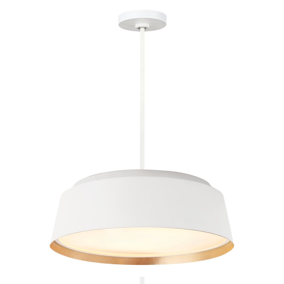 Asher 5-flammige Pendelleuchte - Mattweiß und Gold - Elsteadlighting - leuchtengrosshandel24