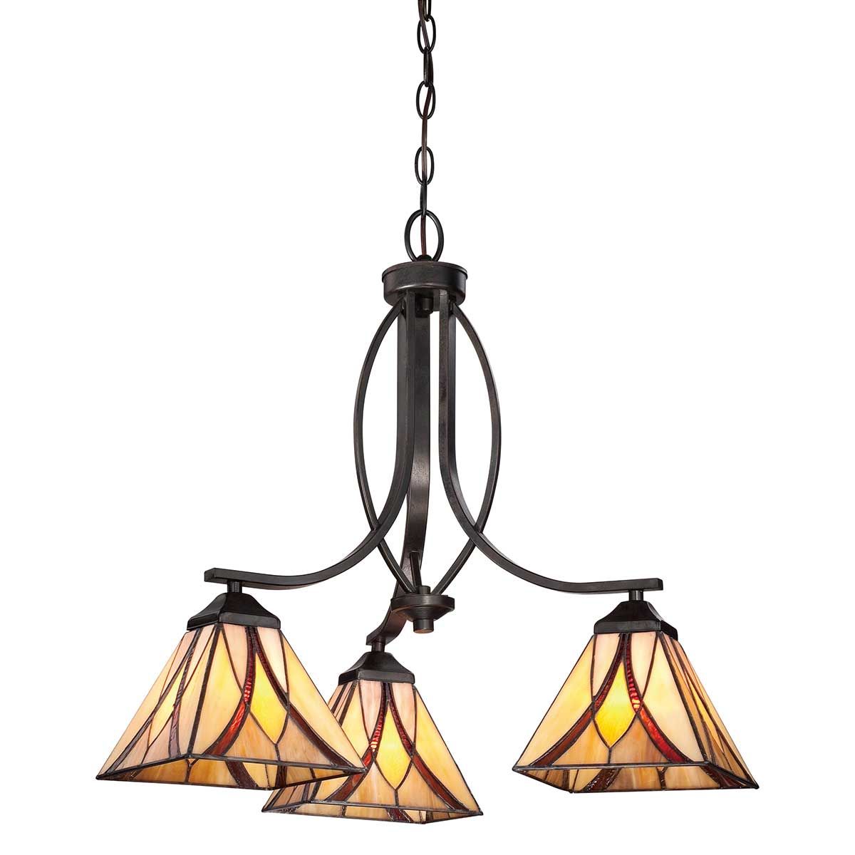 Asheville Kronleuchter mit 3 Lichtern - Valiant Bronze - Elsteadlighting - leuchtengrosshandel24