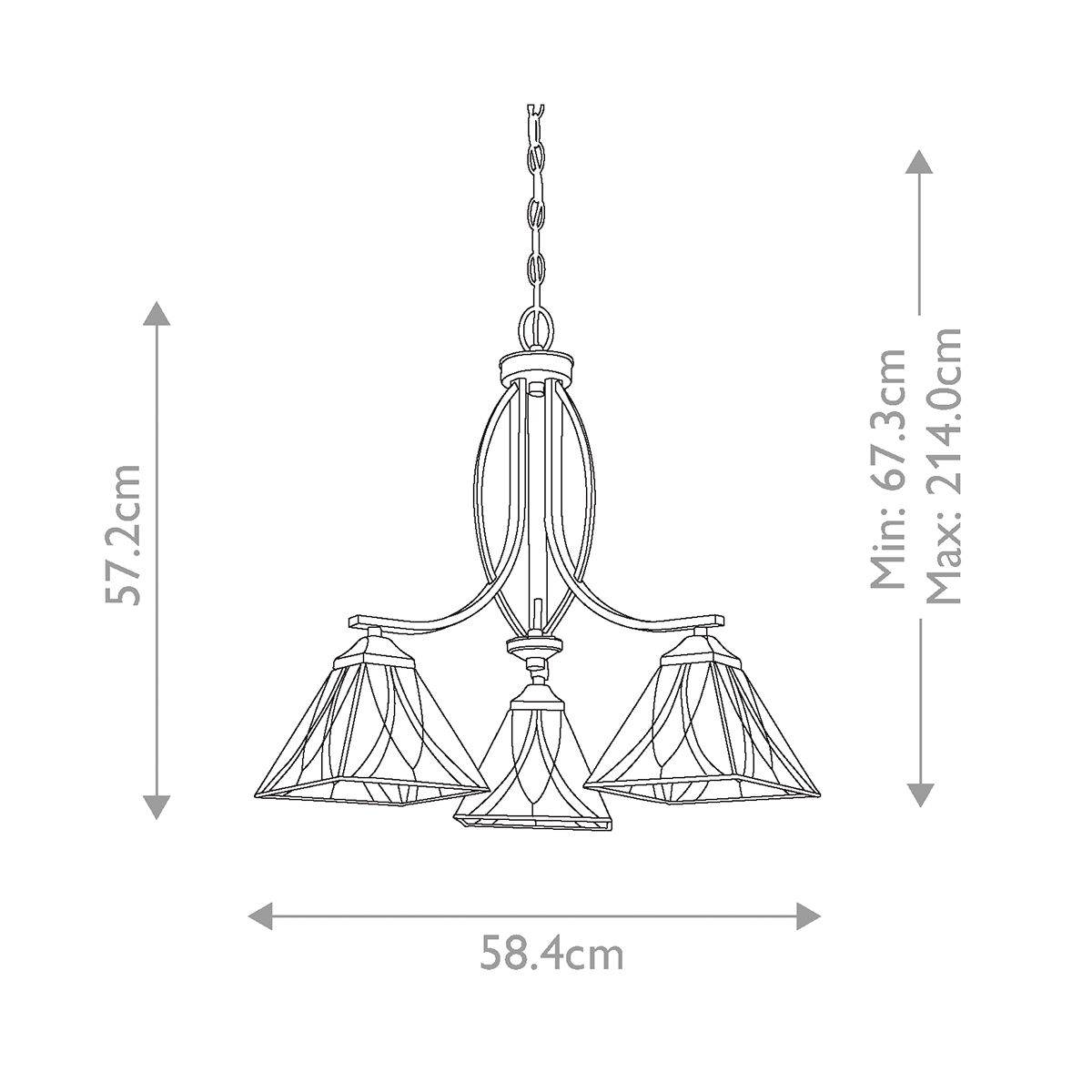 Asheville Kronleuchter mit 3 Lichtern - Valiant Bronze - Elsteadlighting - leuchtengrosshandel24
