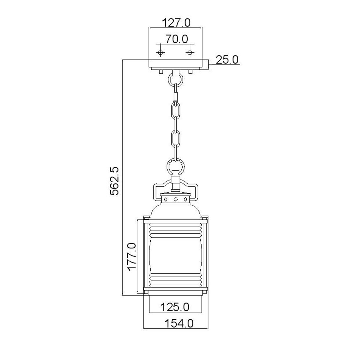 Ashland Bay 1 - flammige kleine Kettenlaterne, brünierte Bronze - Elsteadlighting - KL - ASHLANDBAY8 - S - BU