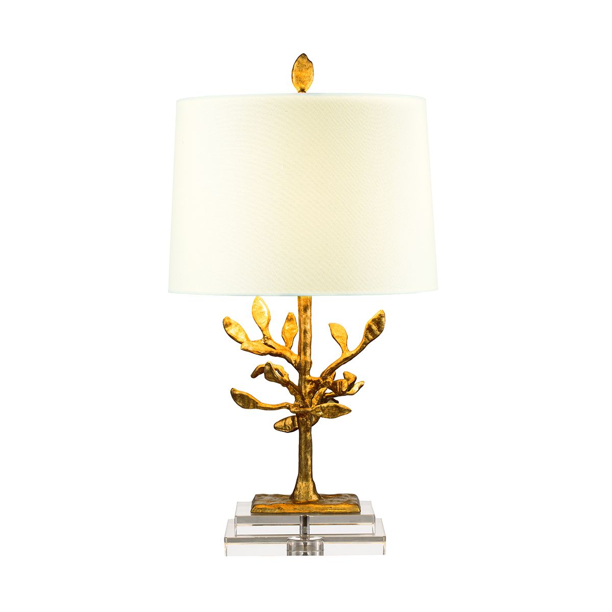 Audubon Park Tischlampe mit 1 Licht, Antik-Gold mit cremefarbenem Schirm - Elsteadlighting - leuchtengrosshandel24