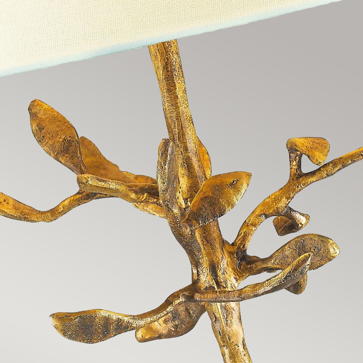Audubon Park Tischlampe mit 1 Licht, Antik-Gold mit cremefarbenem Schirm - Elsteadlighting - leuchtengrosshandel24