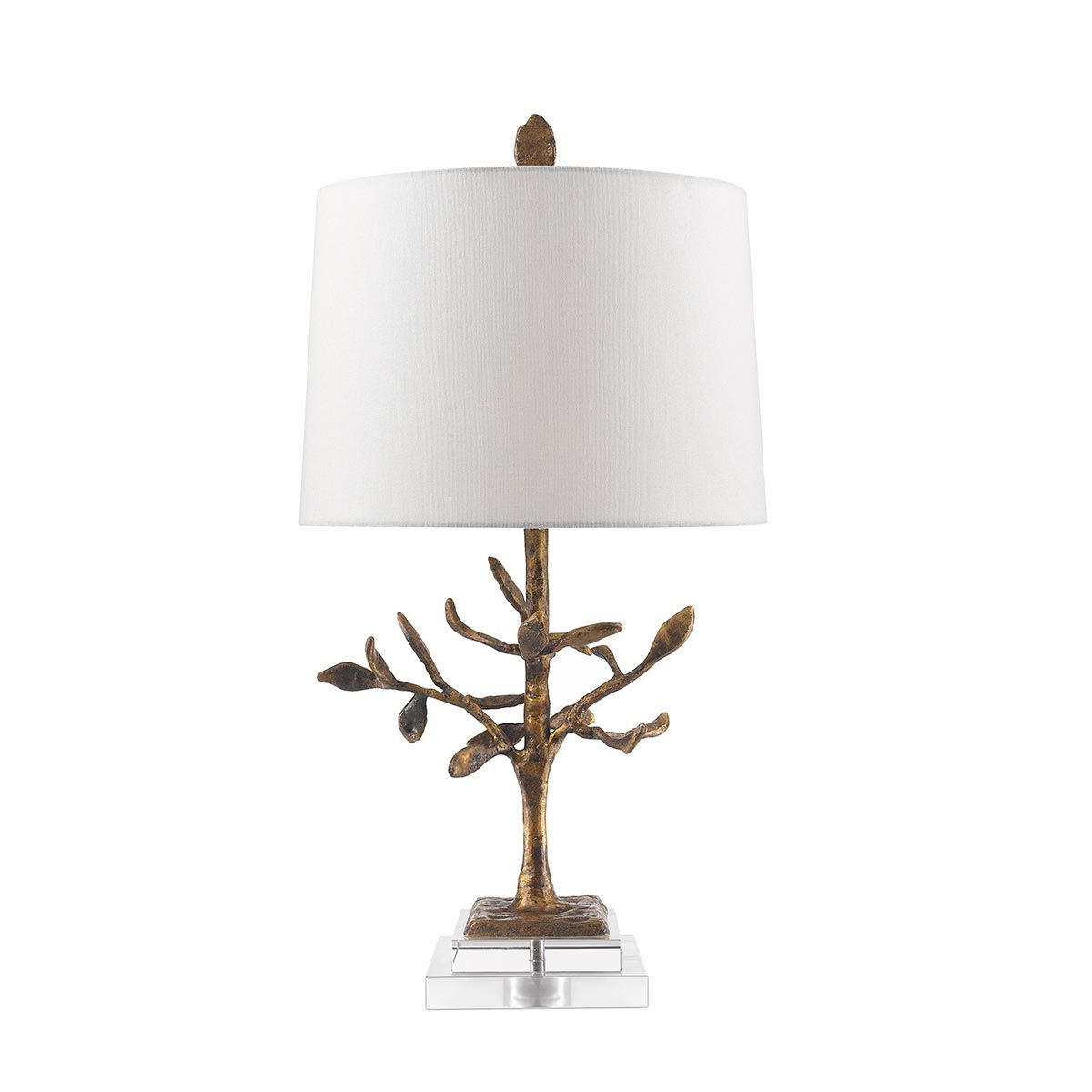 Audubon Park Tischlampe mit 1 Licht, Antik-Gold mit cremefarbenem Schirm - Elsteadlighting - leuchtengrosshandel24
