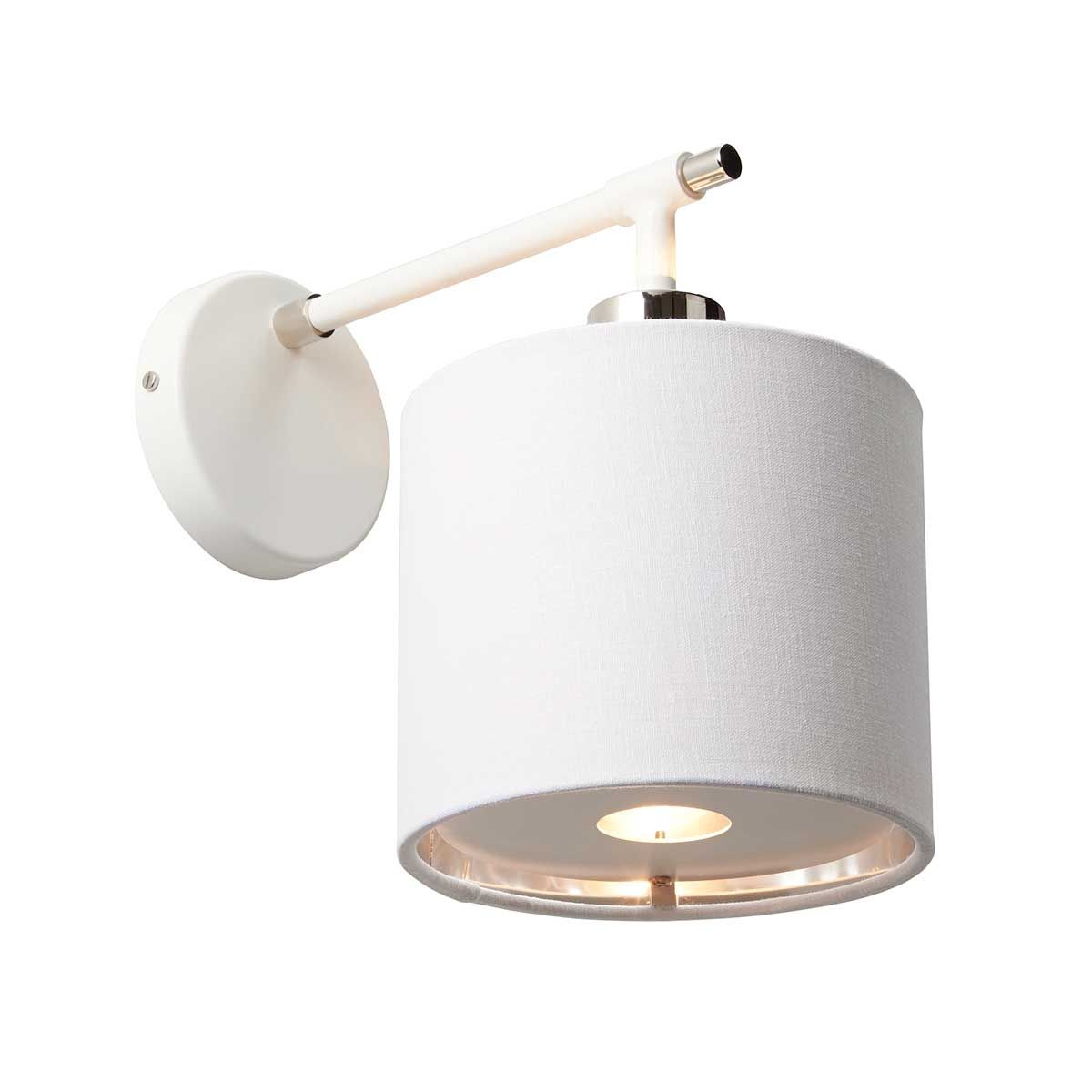 Balance 1-flammige Wandleuchte - Weiß/Poliertes Nickel mit weißem Schirm - Elsteadlighting - leuchtengrosshandel24