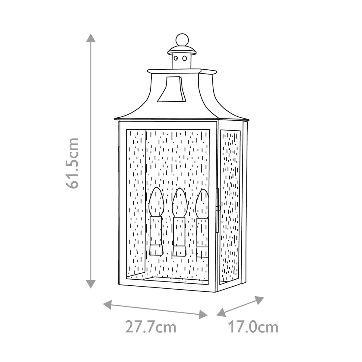 Balmoral 3 - flammige Wandlaterne - Altbronze - Elsteadlighting - BALMORAL