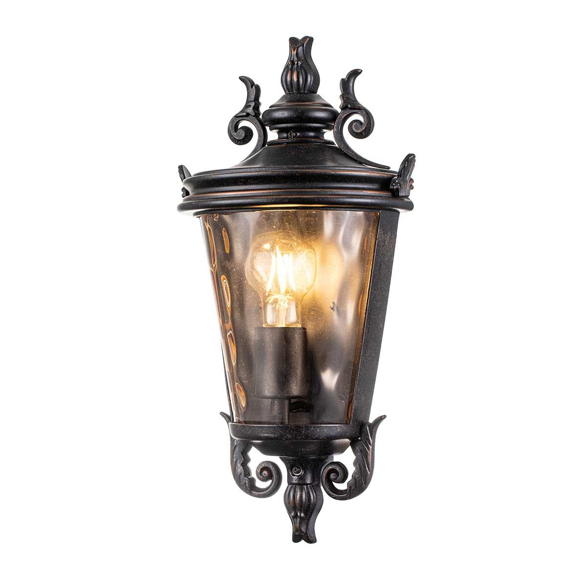 Baltimore 1 - flammige, mittelgroße Halblaterne, verwitterte Bronze - Elsteadlighting - BT7 - M