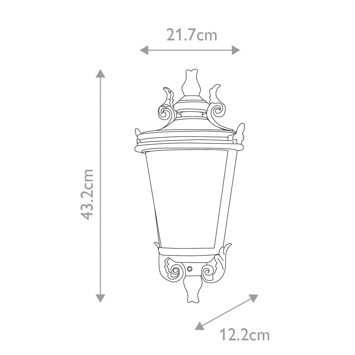 Baltimore 1 - flammige, mittelgroße Halblaterne, verwitterte Bronze - Elsteadlighting - BT7 - M