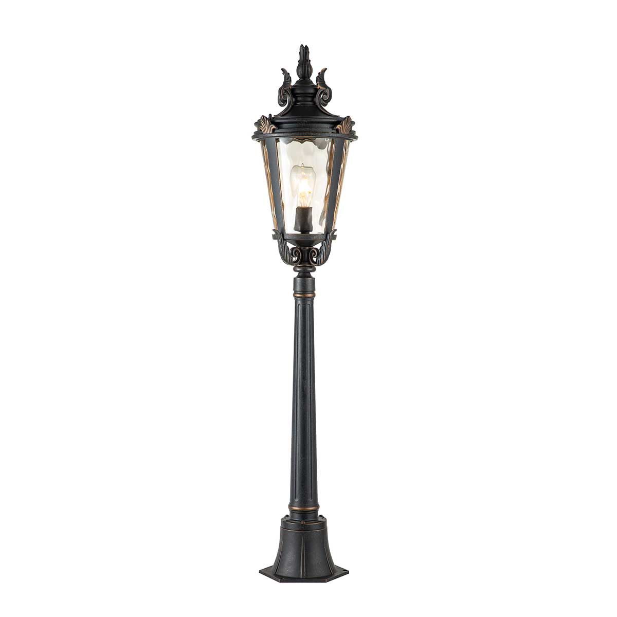 Baltimore 1 - flammige, mittelgroße Säule - verwitterte Bronze - Elsteadlighting - BT4 - M