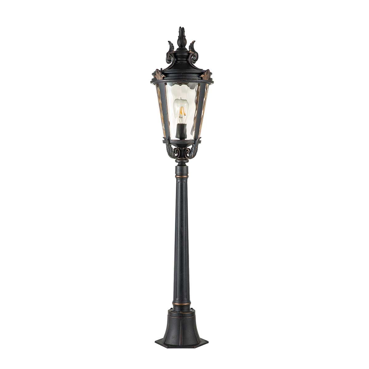 Baltimore 1 - flammige, mittelgroße Säule - verwitterte Bronze - Elsteadlighting - BT4 - M