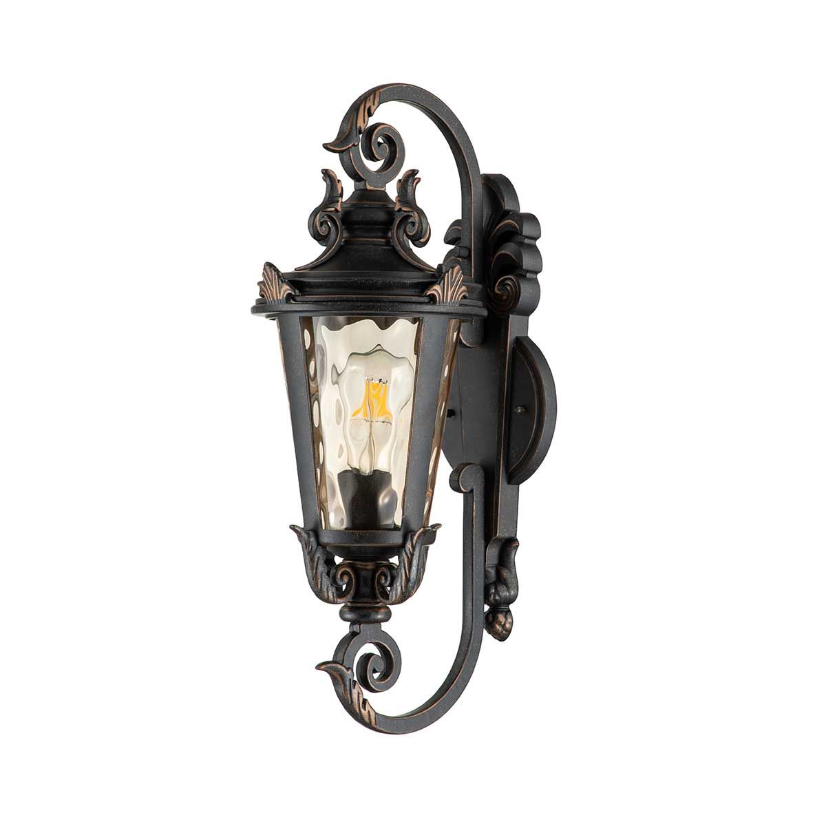 Baltimore 1 - flammige mittelgroße Wandlaterne - verwitterte Bronze - Elsteadlighting - BT1 - M