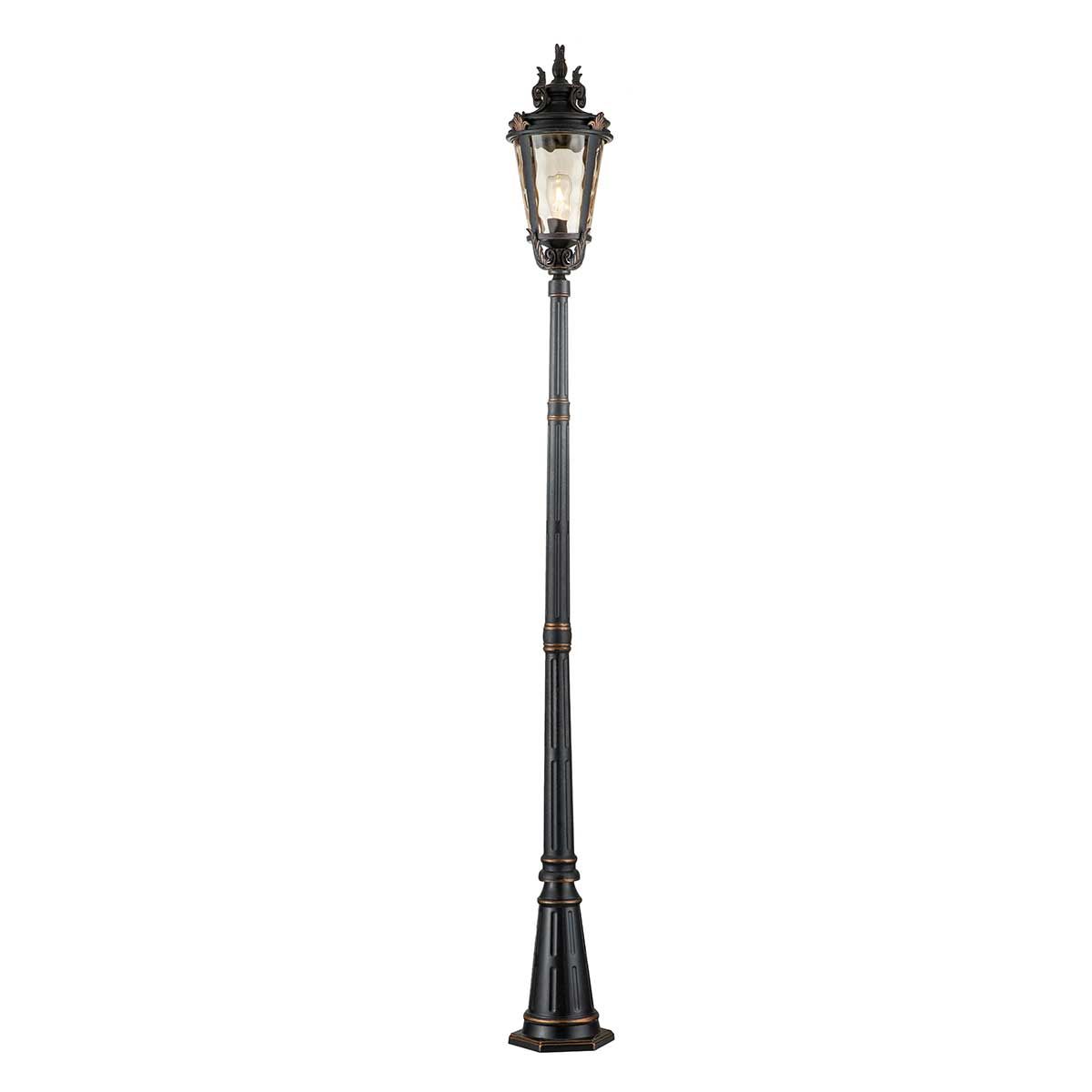 Baltimore 1 - flammiger großer Laternenpfahl - verwitterte Bronze - Elsteadlighting - BT5 - L