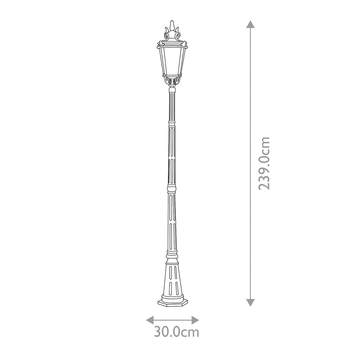 Baltimore 1 - flammiger großer Laternenpfahl - verwitterte Bronze - Elsteadlighting - BT5 - L