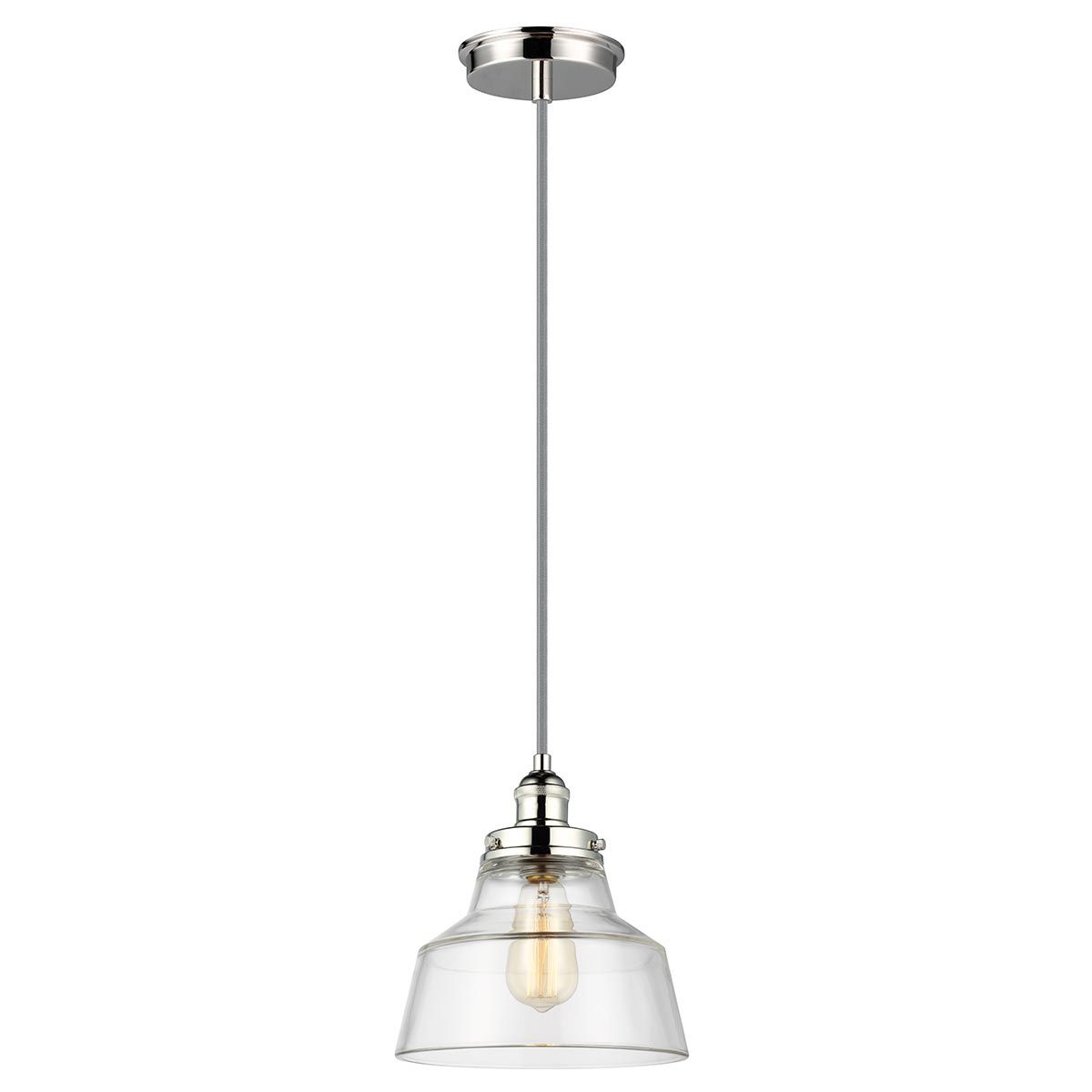 Baskin 1-flammige Pendelleuchte - Poliertes Nickel - Elsteadlighting - leuchtengrosshandel24