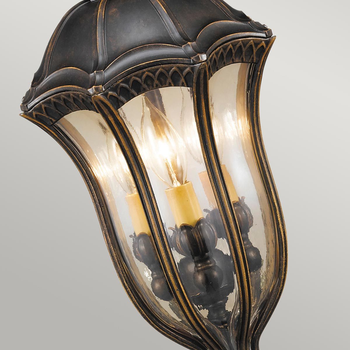Baton Rouge 3 - flammige Sockellaterne - Walnuss - Elsteadlighting - FE - BATONRG3