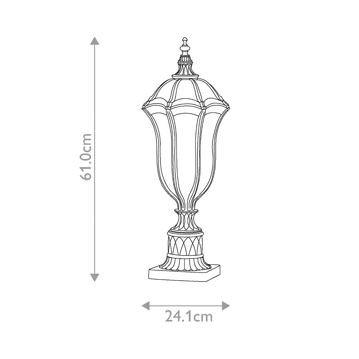 Baton Rouge 3 - flammige Sockellaterne - Walnuss - Elsteadlighting - FE - BATONRG3