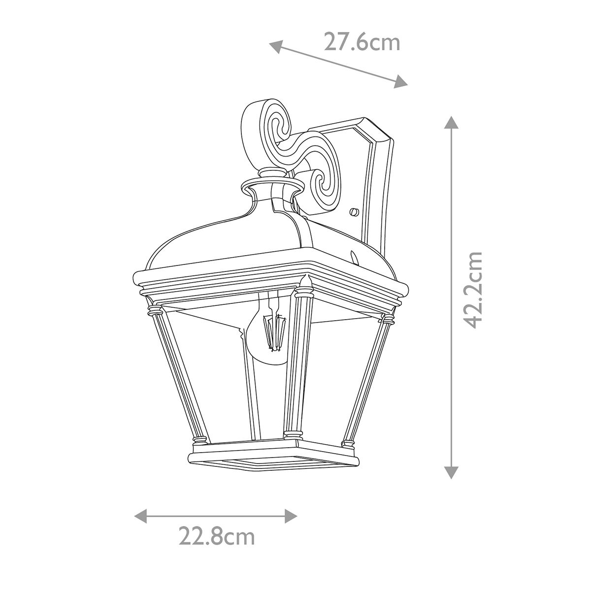 Bayview 1 - flammige große Wandlaterne - Schwarz - Elsteadlighting - BAYVIEW - 2L - BK