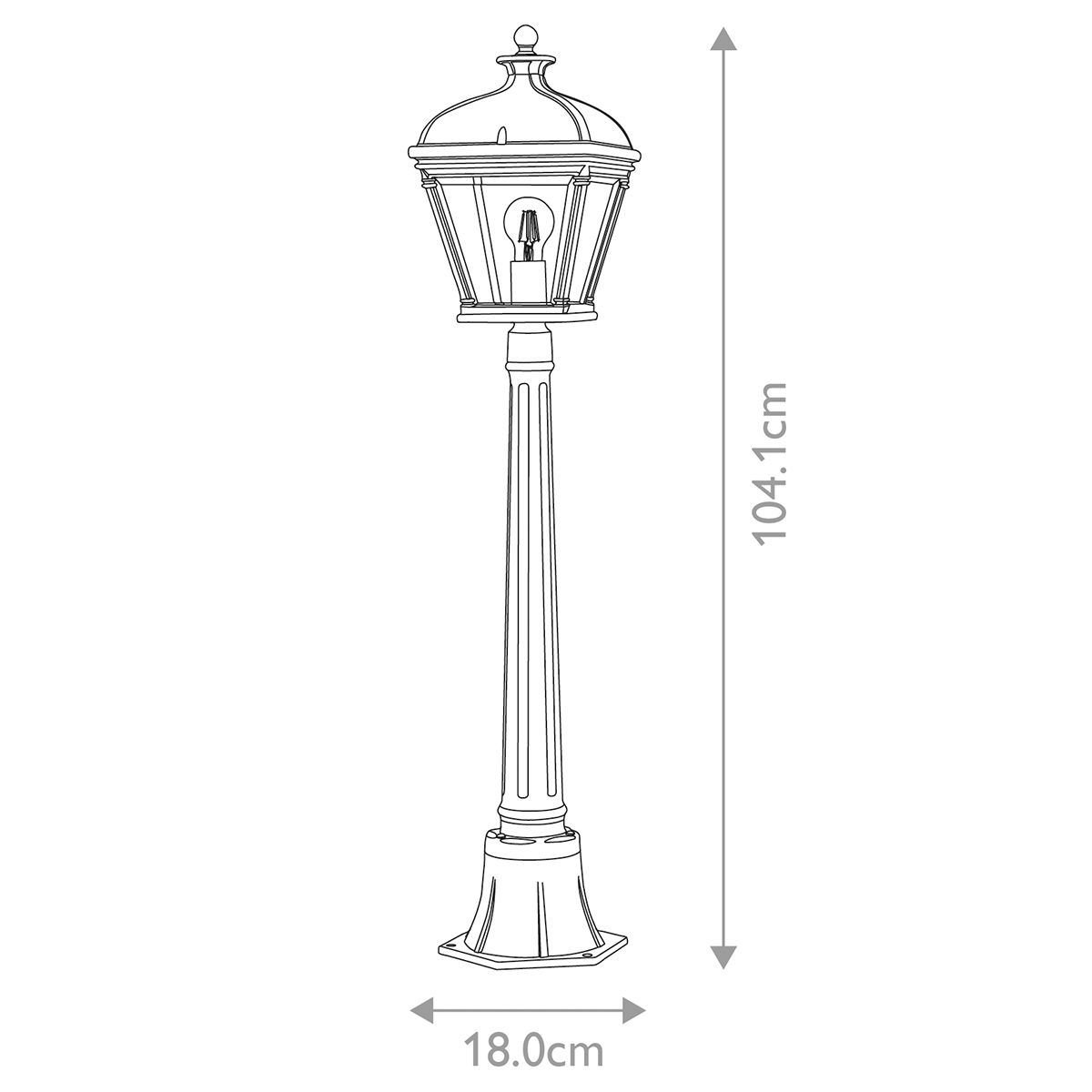 Bayview 1 - flammige mittelgroße Säulenlaterne - Schwarz - Elsteadlighting - BAYVIEW - 4M - BK