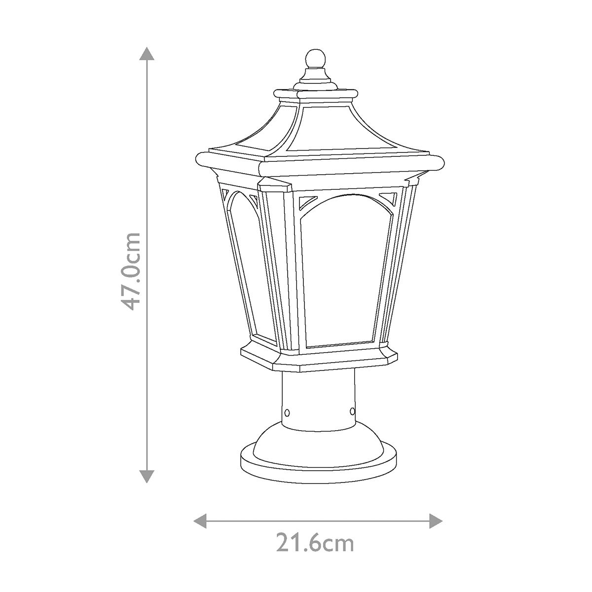 Bedford 1 - flammige mittelgroße Standlaterne - Mystic Black - Elsteadlighting - QZ - BEDFORD3 - M