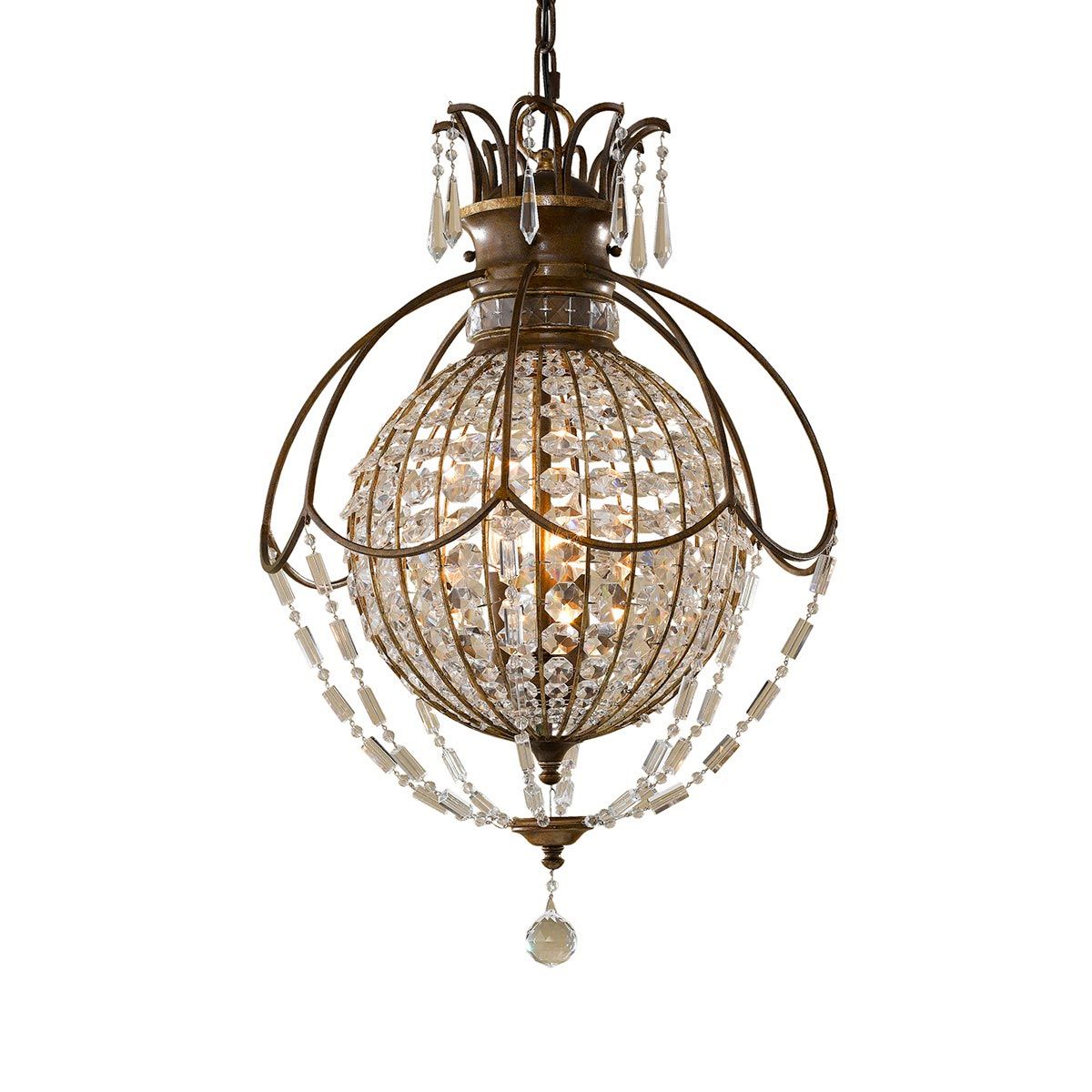 Bellini Kronleuchter mit 3 Lichtern, oxidierte Bronze/britische Bronze - Elsteadlighting - leuchtengrosshandel24