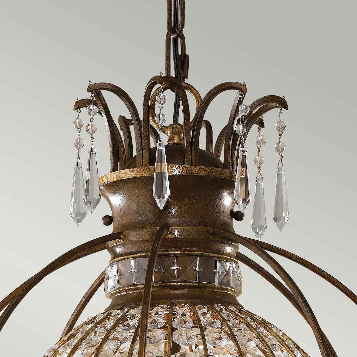 Bellini Kronleuchter mit 3 Lichtern, oxidierte Bronze/britische Bronze - Elsteadlighting - leuchtengrosshandel24