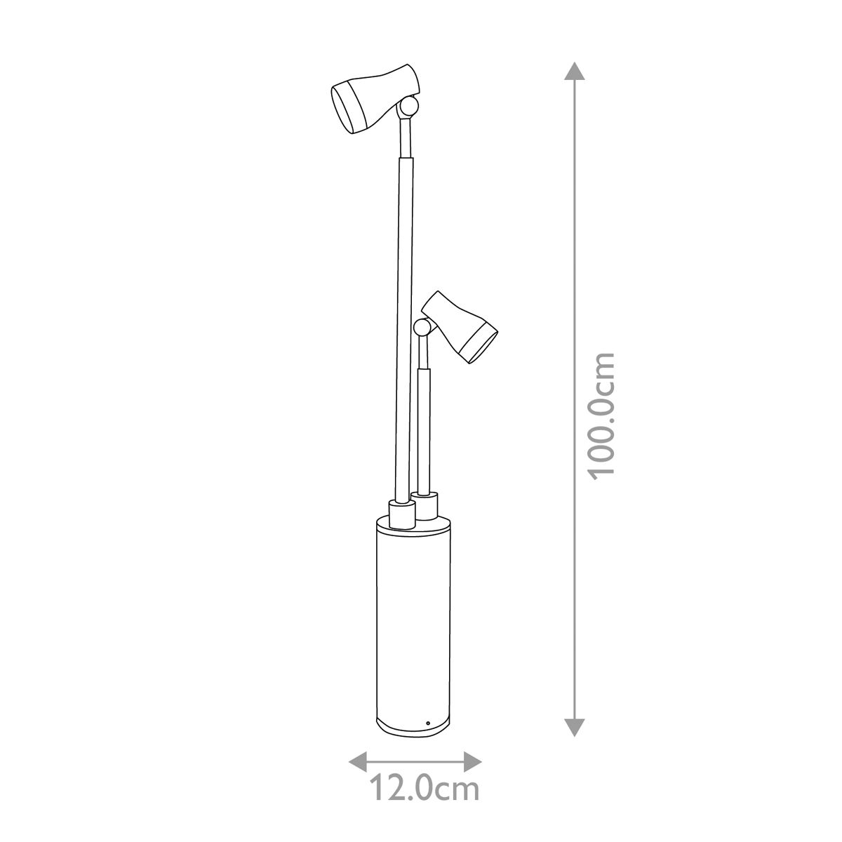 Beta Doppelkopf - Pfostenstrahler - Mattsilber - Elsteadlighting - GZ - BETA10