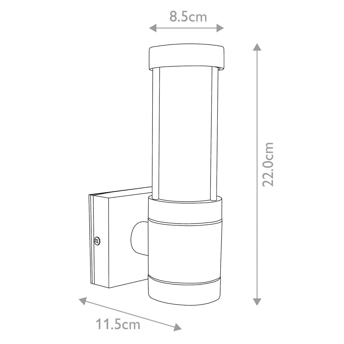 Beta Plain Wandlaterne - Mattsilber - Elsteadlighting - GZ - BETA3