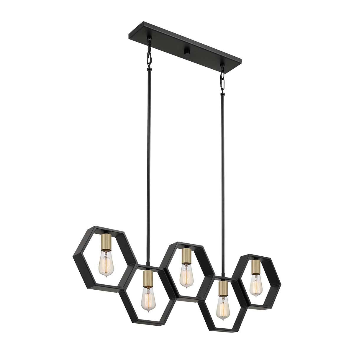 Bismarck 5-flammige lineare Pendelleuchte - Erdschwarz - Elsteadlighting - leuchtengrosshandel24