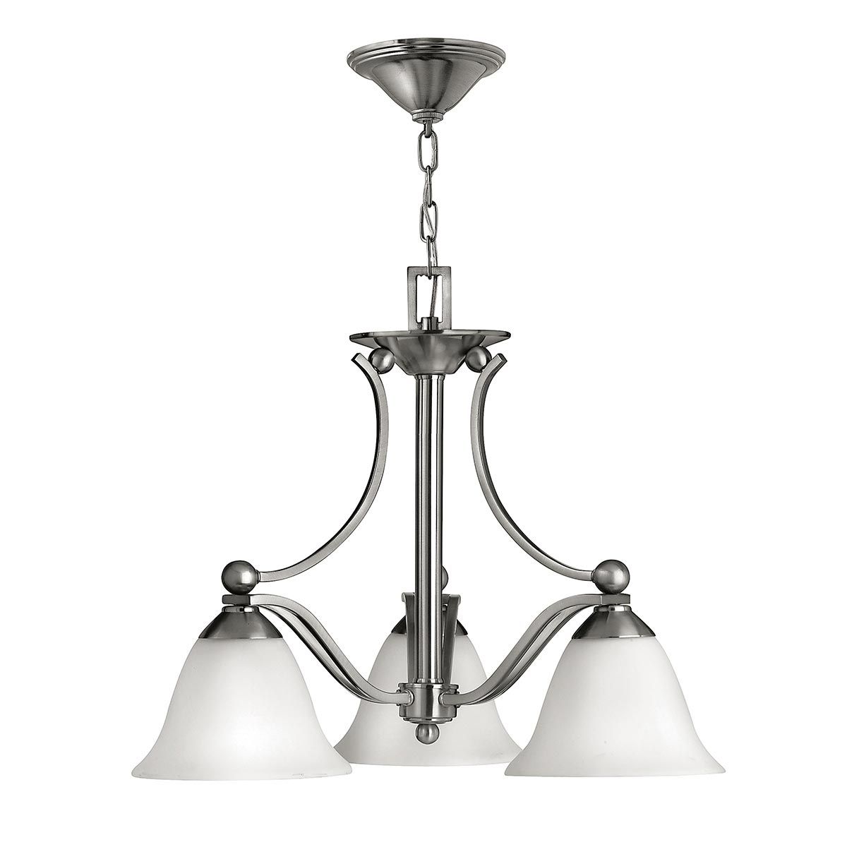 Bolla Kronleuchter mit 3 Lichtern, gebürstetes Nickel - Elsteadlighting - leuchtengrosshandel24